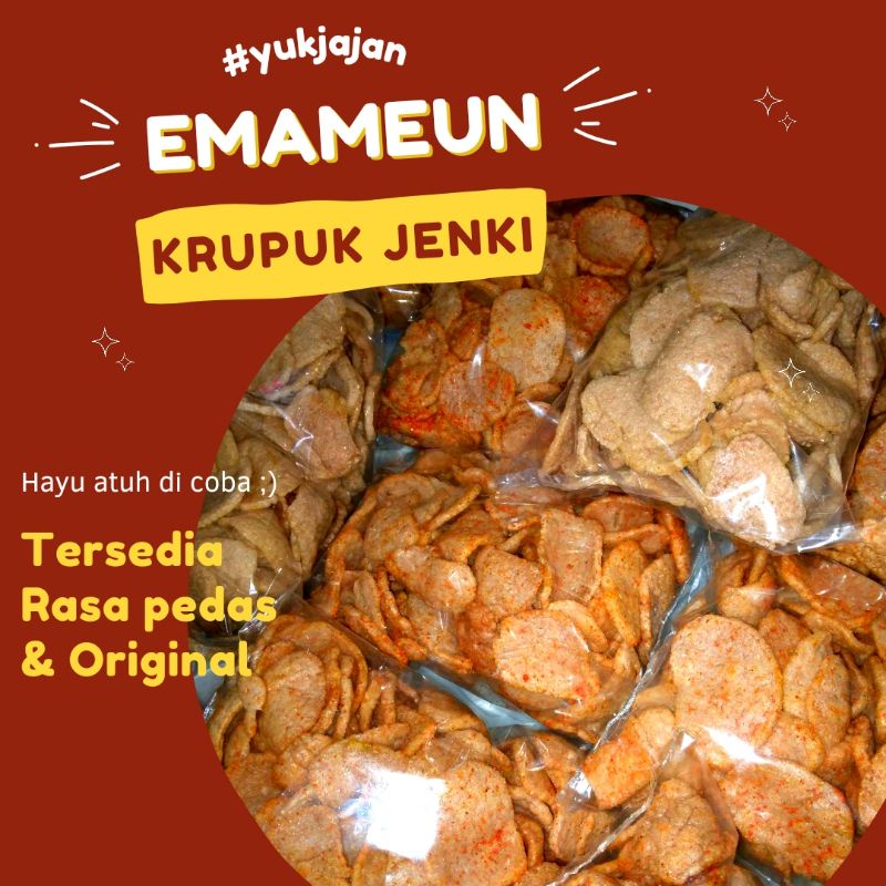 

CEMILAN [150GRAM] KRUPUK JENKI/JENGKOL ORIGINAL & PEDAS [UNTUK RASA TULIS DI KETERANGAN/CATATAN]