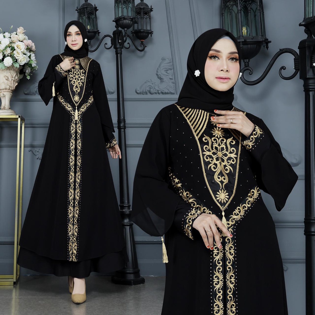 Unna_Store.2019 /Abaya Kaftan Turkey Premium Quality Fashion Mewah Hitam Wanita Dewasa Elegan Modern