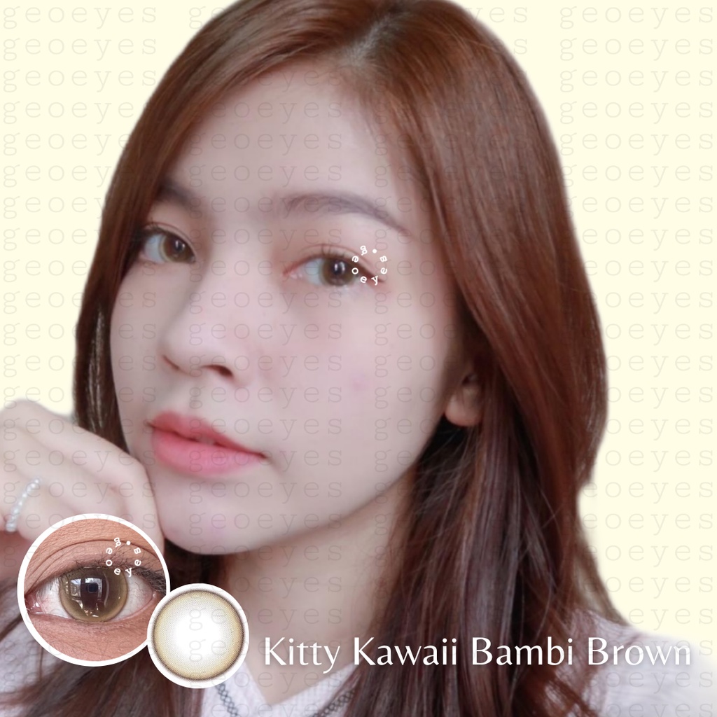 Softlens Kitty Kawaii Bambi - Soflens Warna Gray Brown dan Hazel bisa Minus