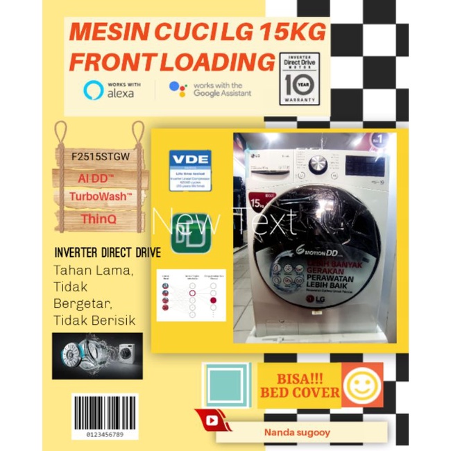 Mesin Cuci LG FRONT LOADING F2515STGW 15kg