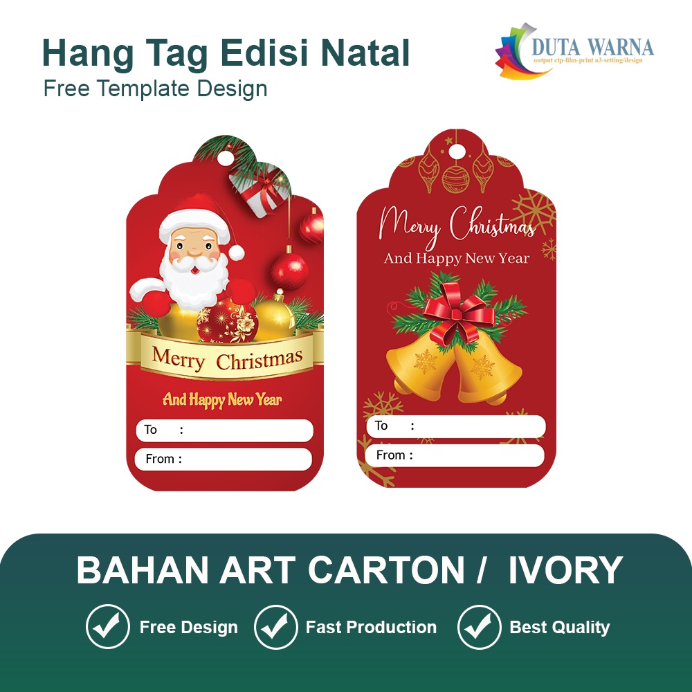 HANG TAG SPESIAL MERRY CHRISTMAS/ KARTU UCAPAN NATAL DAN TAHUN BARU