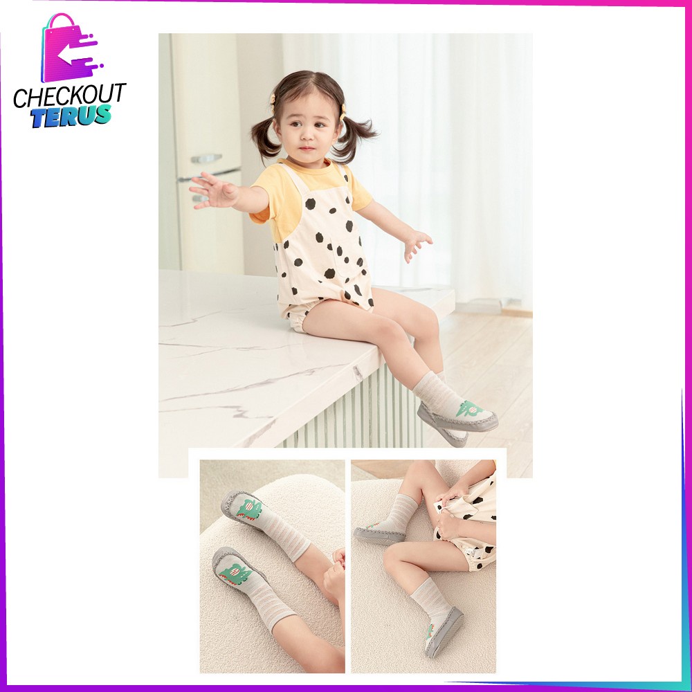 CT P379 Prewalker Bayi Motif Hewan Bahan Katun Sepatu Bayi Kaos Kaki Lantai Baby Socks Shoes Anti Slip