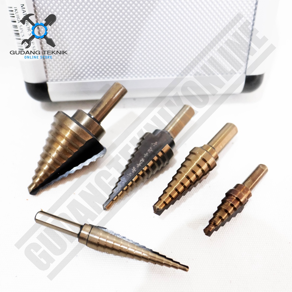 Mata Bor Pagoda SET 5pcs IKURA IKR-SDI201 / Mata Bor Step Drill HSS Titanium Multi Step IKR SDI201 IKURA