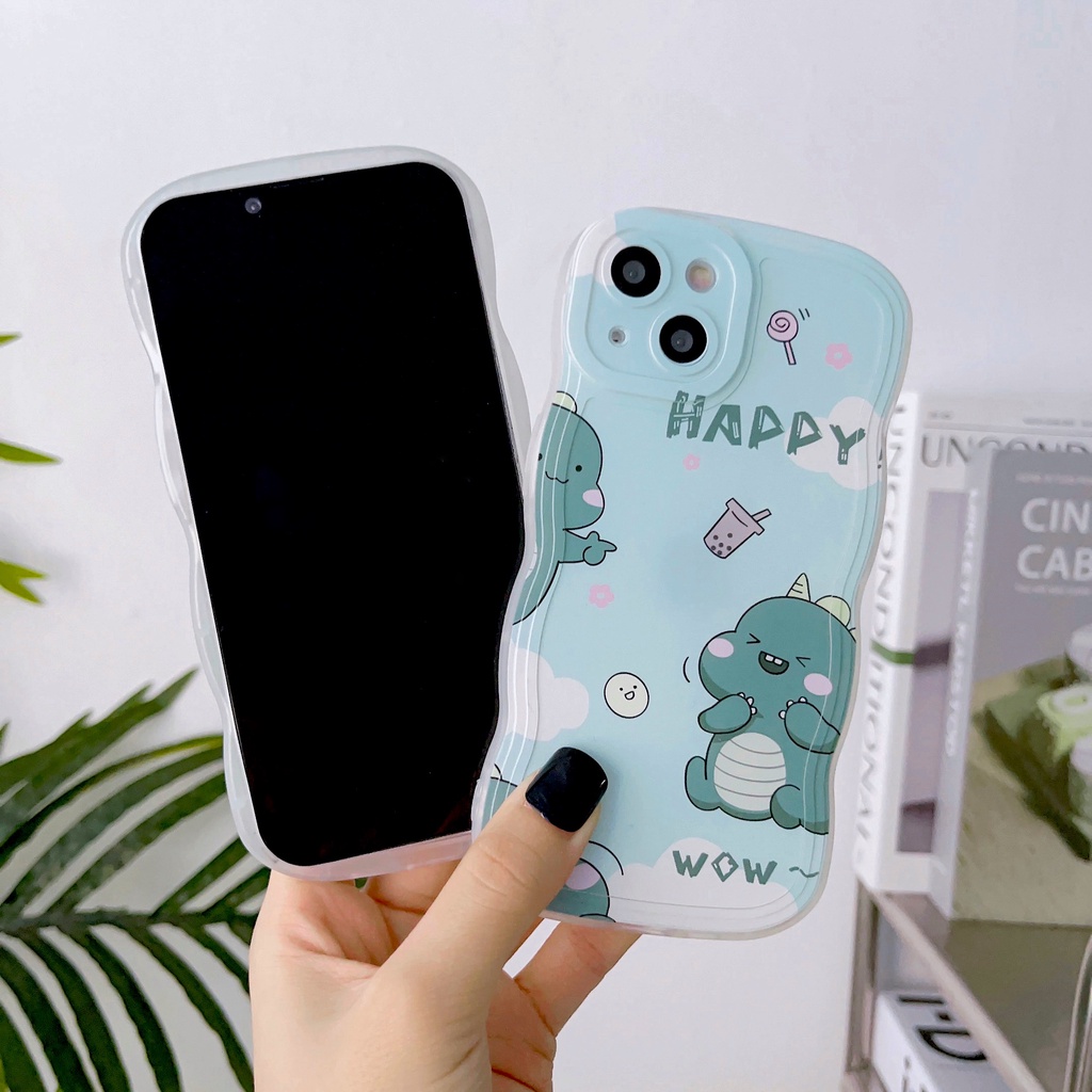 Oppo A17 A17K A57 A78 A76 A96 A16 A16s A16k A15 A15s A54 A74 A55 A95 A94 A93 A53 A33 A32 A5 A9 2020 A3s A5s Reno 7Z 6 8T 5 F11 F9Pro Casing Handphone Dinosaurus Kecil Soft Clear Sarung