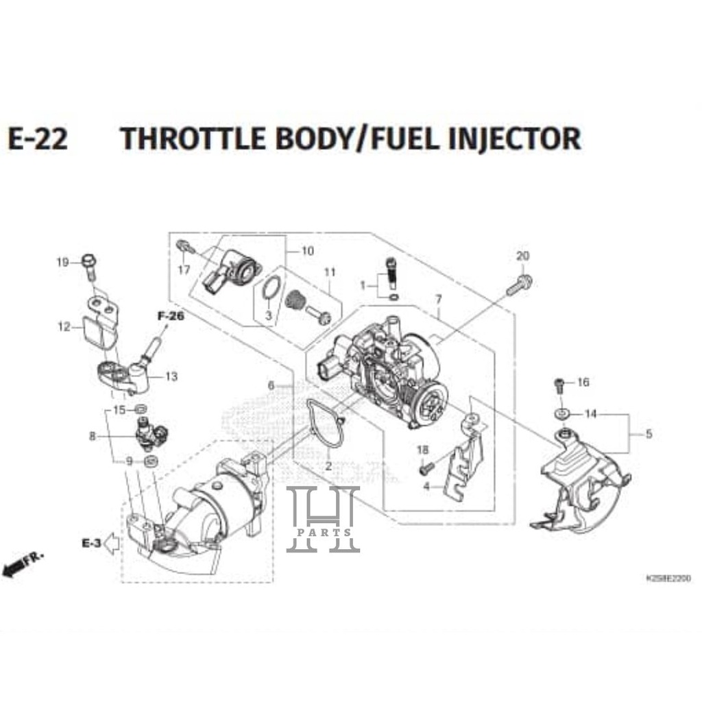 ORING O-RING THROTTLE BODY VARIO 160 K2S 16075-K2S-N01 ASLI ORIGINAL AHM HGP HONDA