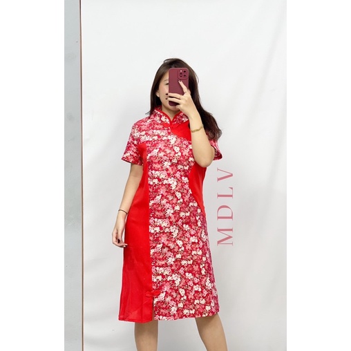 MDLV ~ 0993# CNY Adeniums Cheongsam Dress Imlek Sincia Import