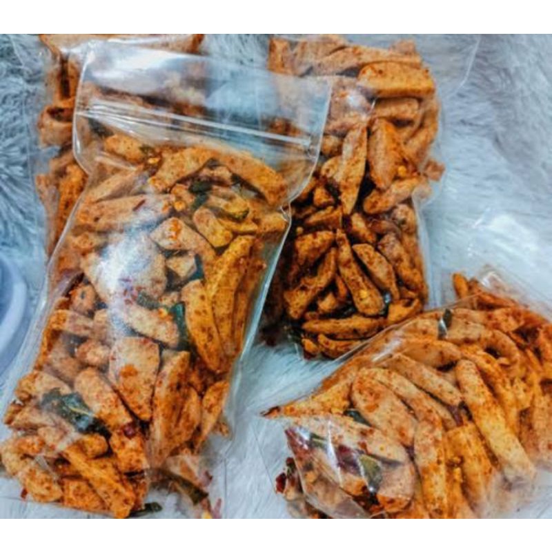 

basreng pedas daun jeruk, basreng, basreng pedas, cemilan pedas 250gr