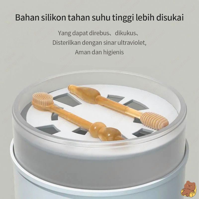 [rumahbayipdg] 2 pcs Sikat Lidah dan gusi bayi Sikat Gigi anak 2 IN 1 tootbrush