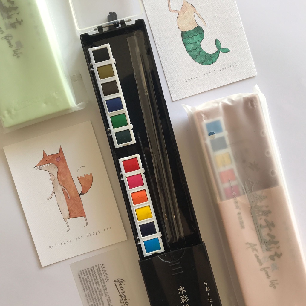 

Giorgione watercolor pocket 12 colour cat air giorgione 12 warna include 1 brush