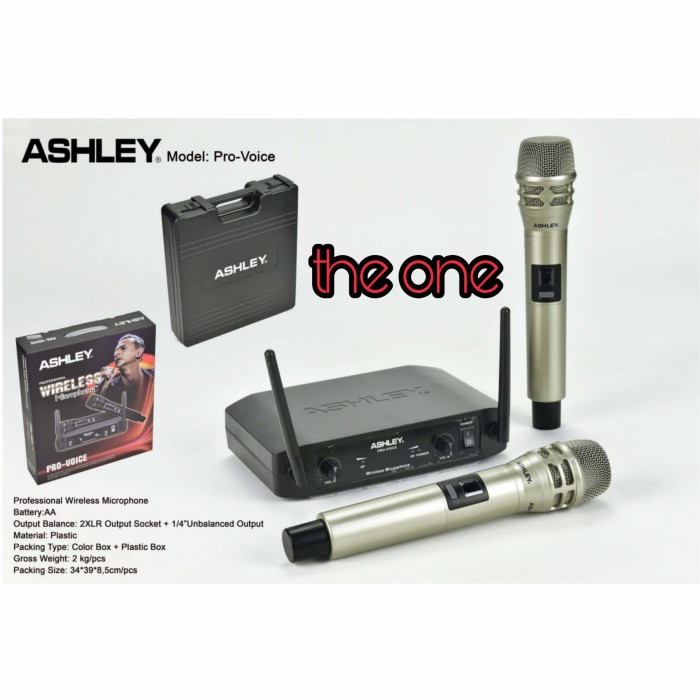 {MusikStore} MIC WIRELESS ASHLEY PRO VOICE /VOICE 1 handle original produk Murah