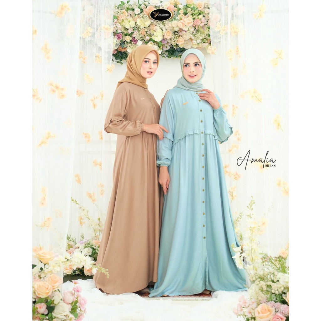 Yessana Gamis Dress Baju Elegan Wanita Cewek Amalia Limited Premium Size S M L