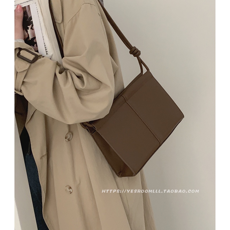 Suhao all-match ins messenger bag female 2022 fashion trendy baru retro small square bag niche texture tas amplop bahu tunggal