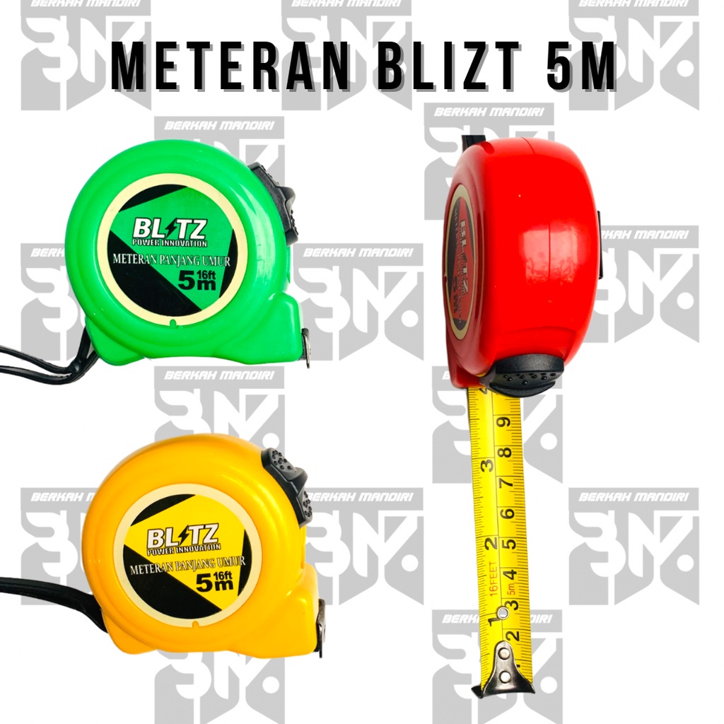 BLIZT Meteran Roll Magnet Panjang 5 M - Measuring Tape Meteran 5M / 5 meter