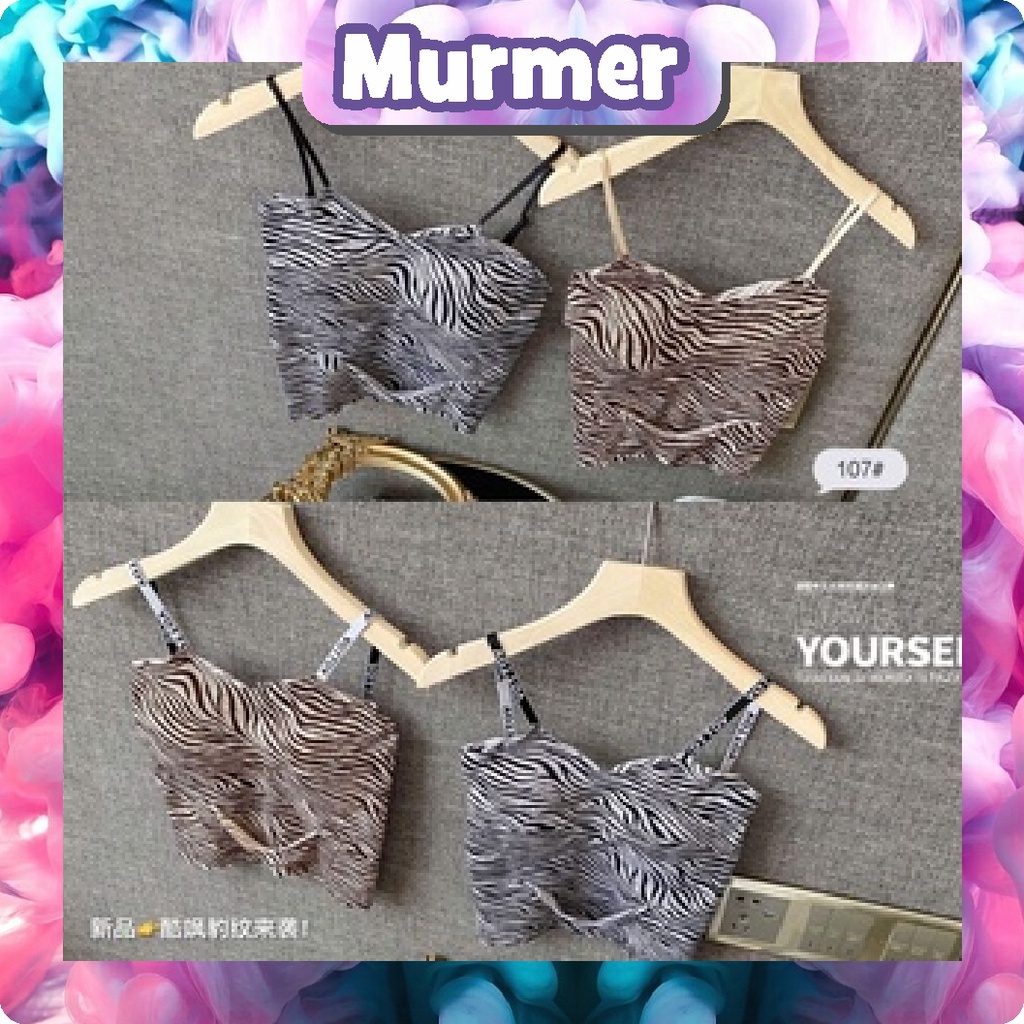 MurmerOfficial  Tanktop Motif Macan Korean Printed Zebra Tank Top Tanktop Renda B075 B076