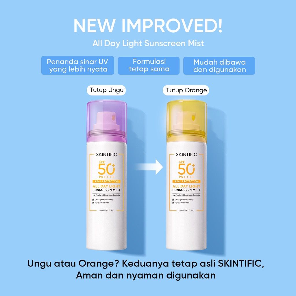 SKINTIFIC All Day Light Sunscreen Mist Spray SPF50 PA++++