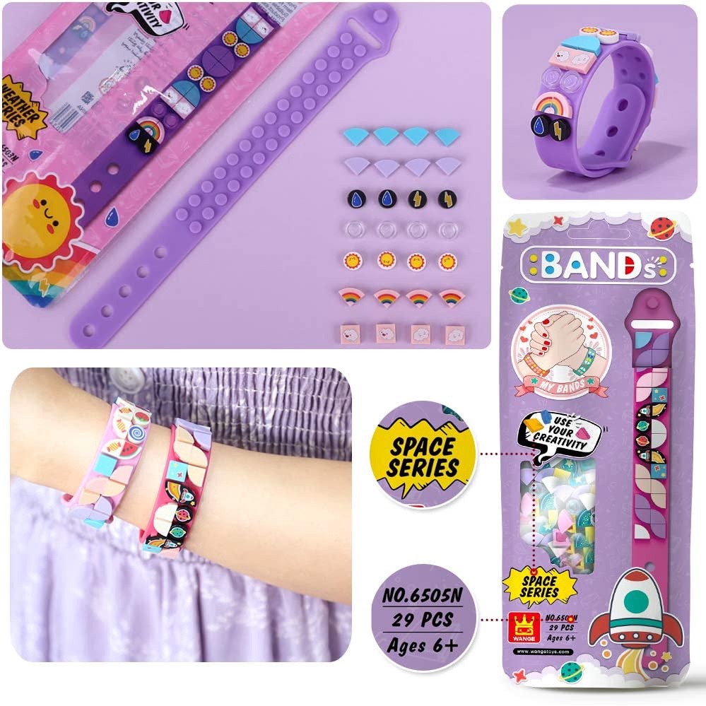 6 Pcs / set Gelang Persahabatan Model Blok Bangunan Dots Untuk Hadiah Ulang Tahun Anak