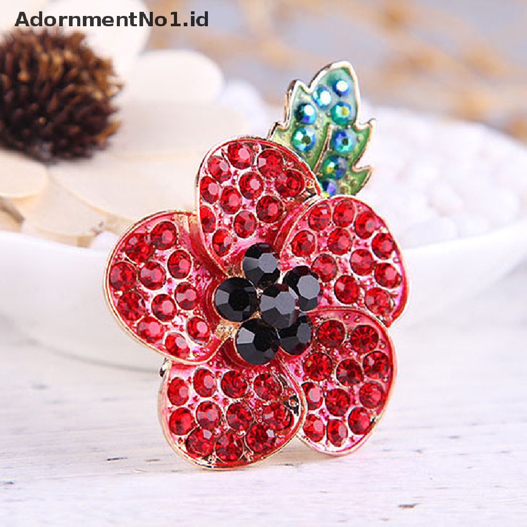 1pc Bros Pin Enamel Desain Poppies 1 ^ AdornmentNo1 ^ Untuk Dekorasi Natal