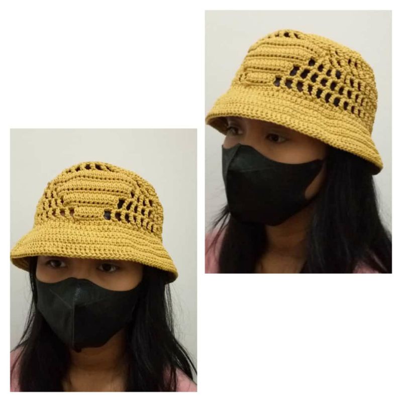 TOPI BUCKET/BUCKET HAT WANITA/HAT BUCKET/HAT BUCKET PRADA/HAT BUCKET PRADA RAJUT/TOPI WANITA/HANDMAD
