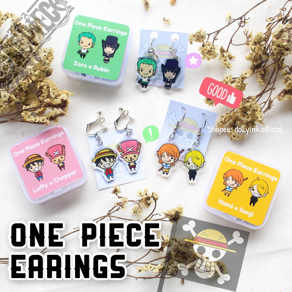 [READY STOCK]ONE PIECE EARRINGS/ANTING ONE PIECE/ANTING JEPIT ONE PIECE/ANTING ANIME/ANIME EARRINGS/