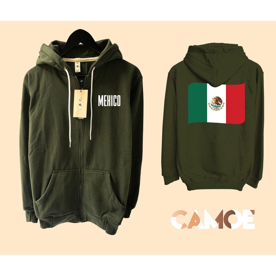 Jaket Hoodie Zipper World Cup Piala Dunia bendera Mexico