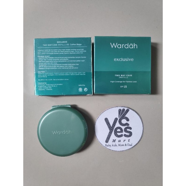 Wardah Exclusive Two Way Cake Bedak Padat Tempat + Kaca + Refil Original TWO Compact Powder Face Muka SPF 15 High Coverage for Flawless Look Cosmetic Wajah 01 sheer Pink 02 Light Beige 03 Sandy 04 Natural 05 Coffe