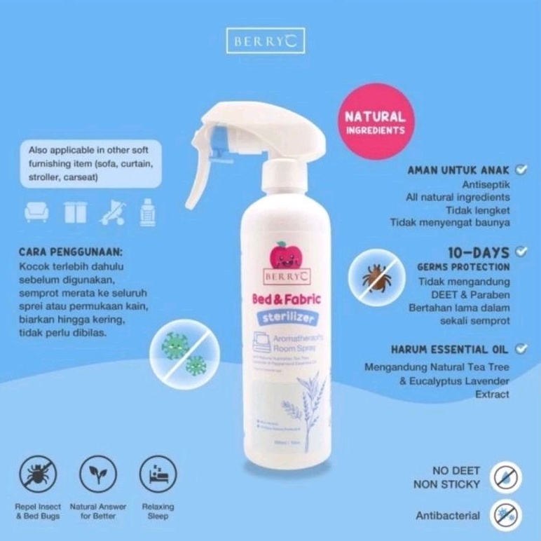BerryC Bed &amp; Fabric Sterilizer Spray 300ml 500ml