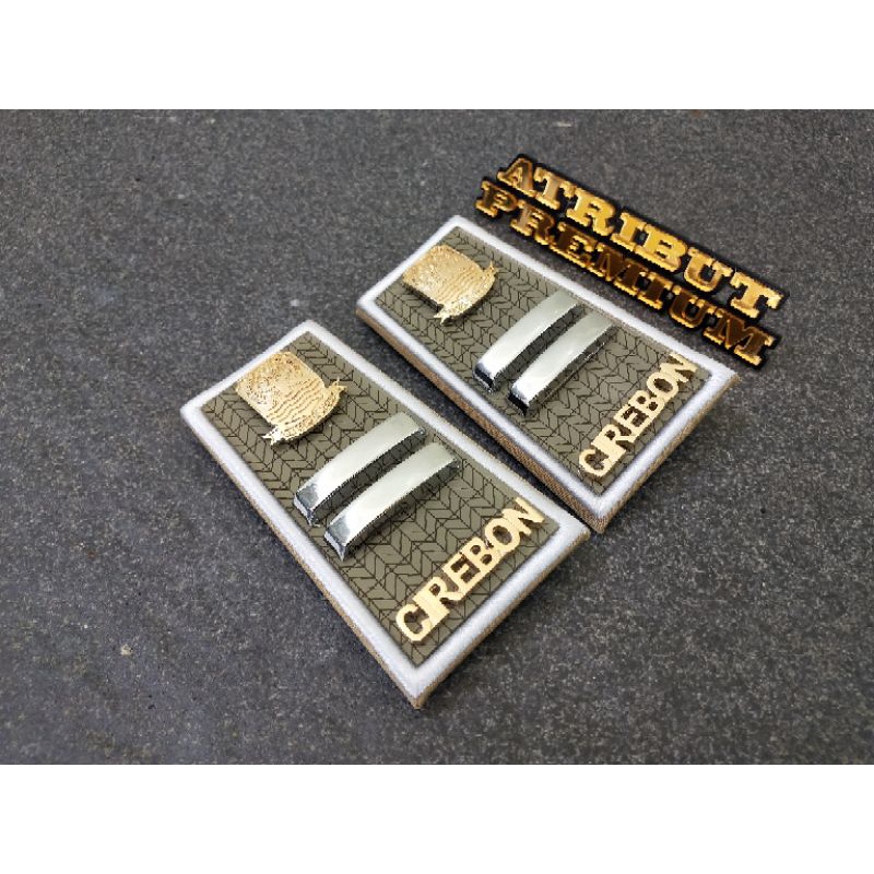 Pangkat PDH ASN CIREBON 2B Lis Putih Kain Akrilik