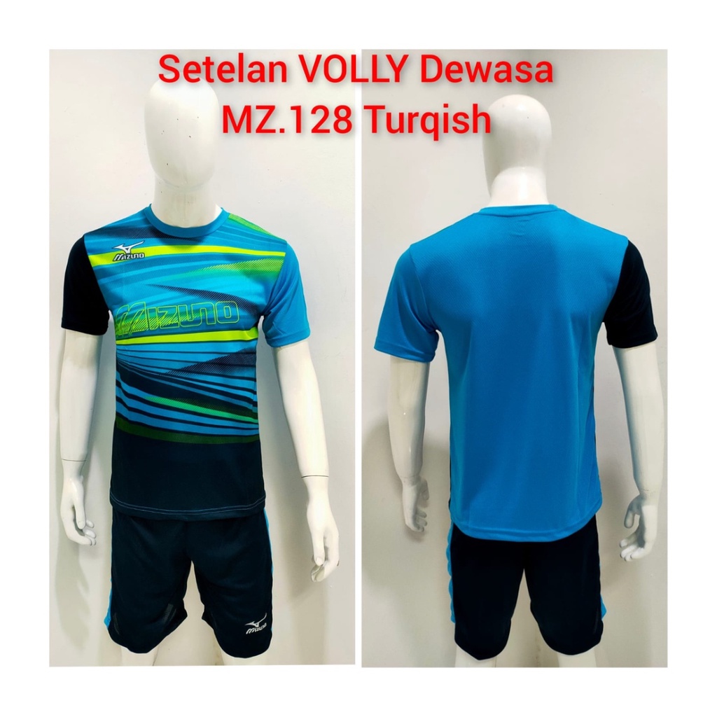 jersey volly pria MZ128 kaos voli baju celana bola setelan wanita dewasa t-shirt outfit seragam jarsey kostum olahraga custom pakaian apparel sport jersy volley ball casual jersi suit turqis