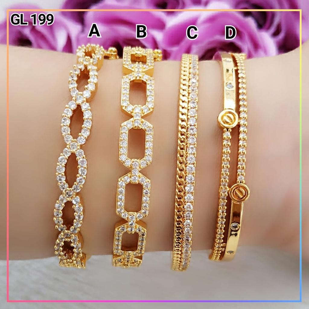 Gelang xuping gelang dewasa bangle permata full zirkon lapis emas gold GL 199