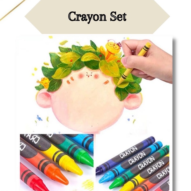 Set Crayon 208 PC / Krayon Mewarna Alat Menggambar dan Mewarnai Anak BIG