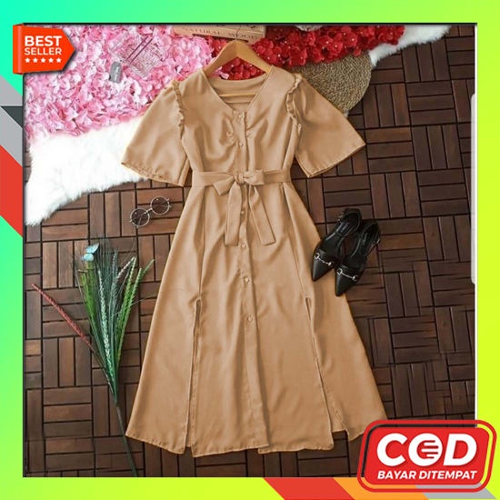 Baju Dress Pesta Wanita Kondangan Moscrepe Tile Dewasa Remaja Terbaru 2022 Kekinian Imlek Natal Kuen