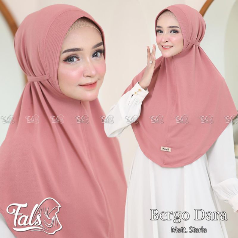 (Ori Fals) BERGO DARA •jilbab instan jersey starla•kerudung pet tali