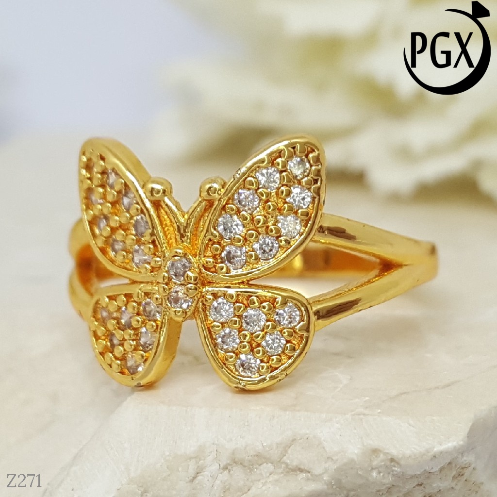 PGX Cincin Xuping Wanita Perhiasan Lapis Emas Aksesoris Fashion Premium - Z271