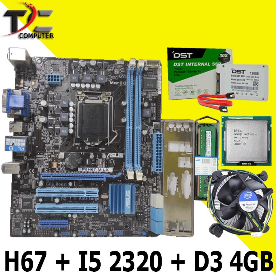 MAINBOARD H67 SOCKET LGA 1155 H67 + I5 2320 + 4GB + SSD