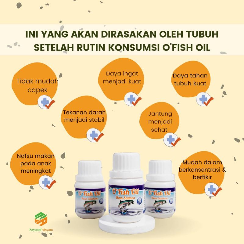 Nutrisi Otak/Vitamin bayi,anak,dewasa,bumil&busui O'fish oil minyak ikan salmon murni/Omega 3/Astaxa