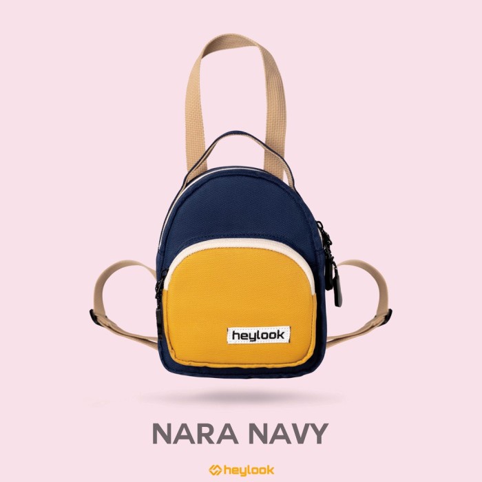 TERLARIS Tas Ransel Mini Tas Punggung Backpack Selempang Tas Cewek Jalan Santai - NAVY