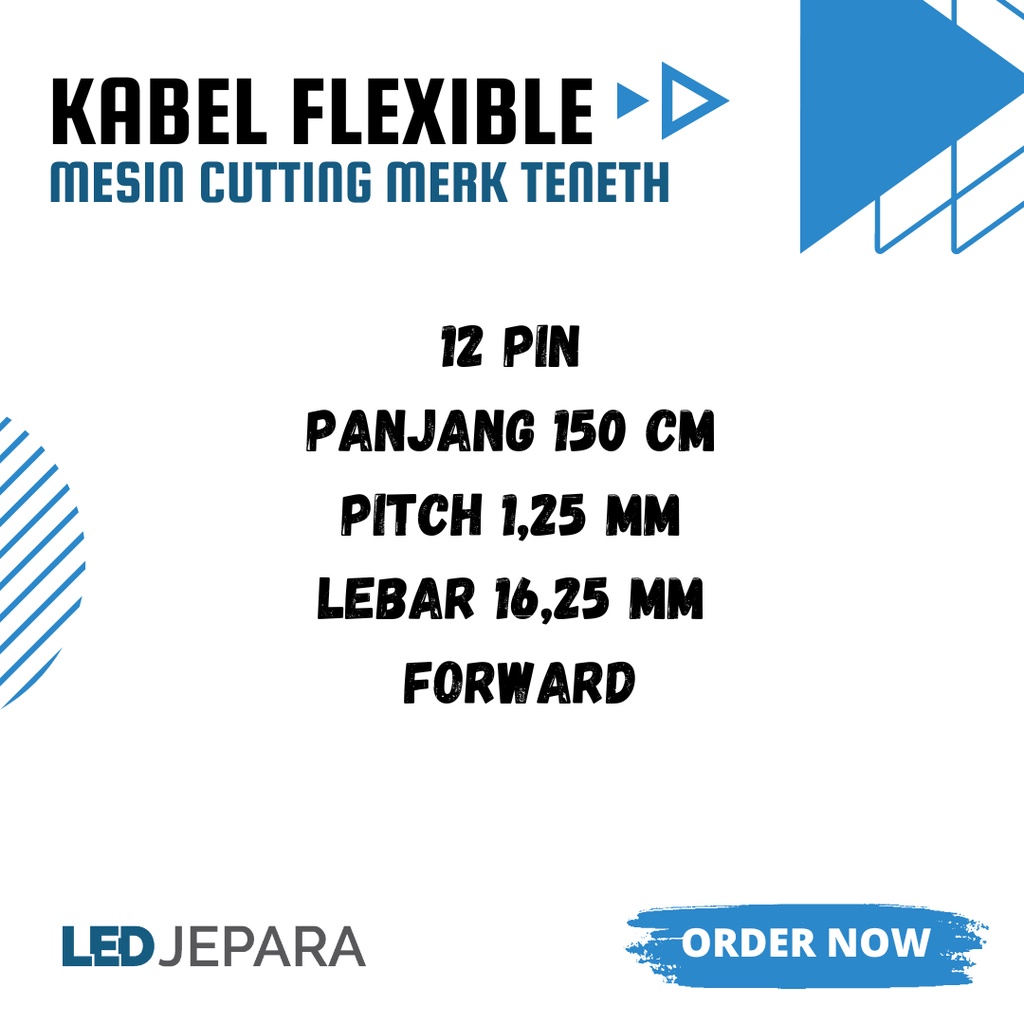 Kabel Flexible Mesin Cutting Teneth 12 Pin 150 CM Lebar Kabel 16,25 MM Forward