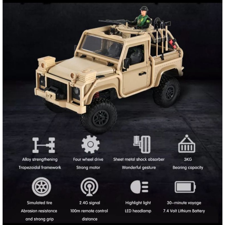Mobil Remote Control Jeep  Army MN-96 MN96 MN 96 RSOV 2.4G 1/12 RC Car Military Truck 4WD RTR