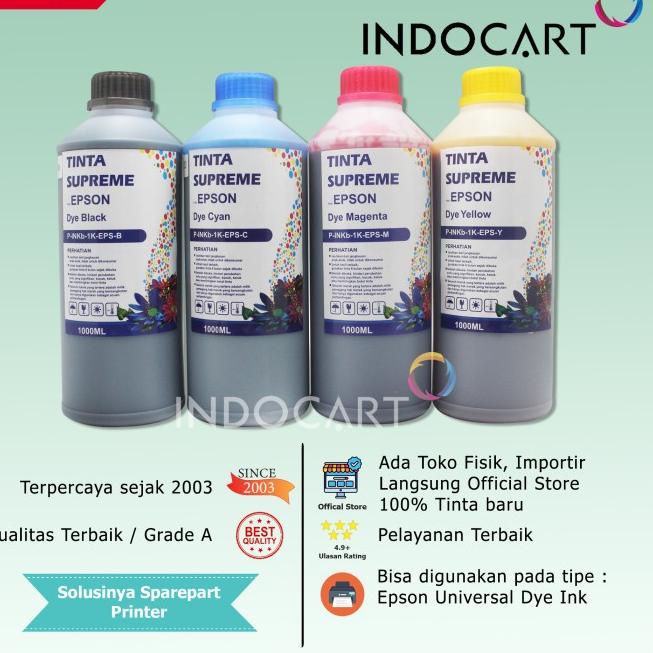 IndoCart Tinta Refill Printer Epson L100 L120 L200 L210 L310 L350-1kg - Hitam