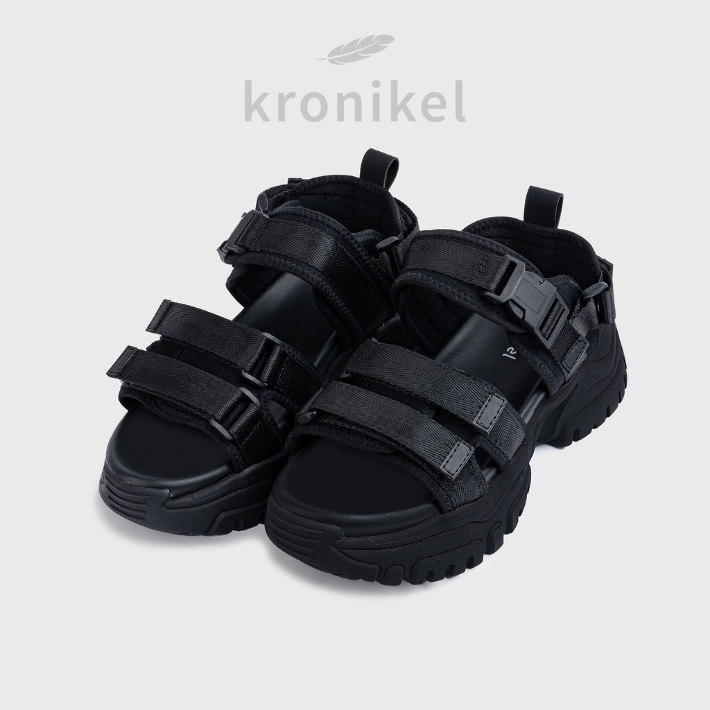 [PREMIUM LOKAL BRAND] KRONIKEL PROJECT // BELLA 2-in-1 Sandals - Black