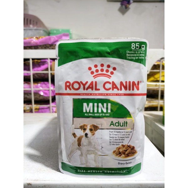 (1BOX / 12PCS) Royal Canin Sachet Mini Adult 85G / Makanan Anjing Pouch Royal Canin Mini Adult Sachet