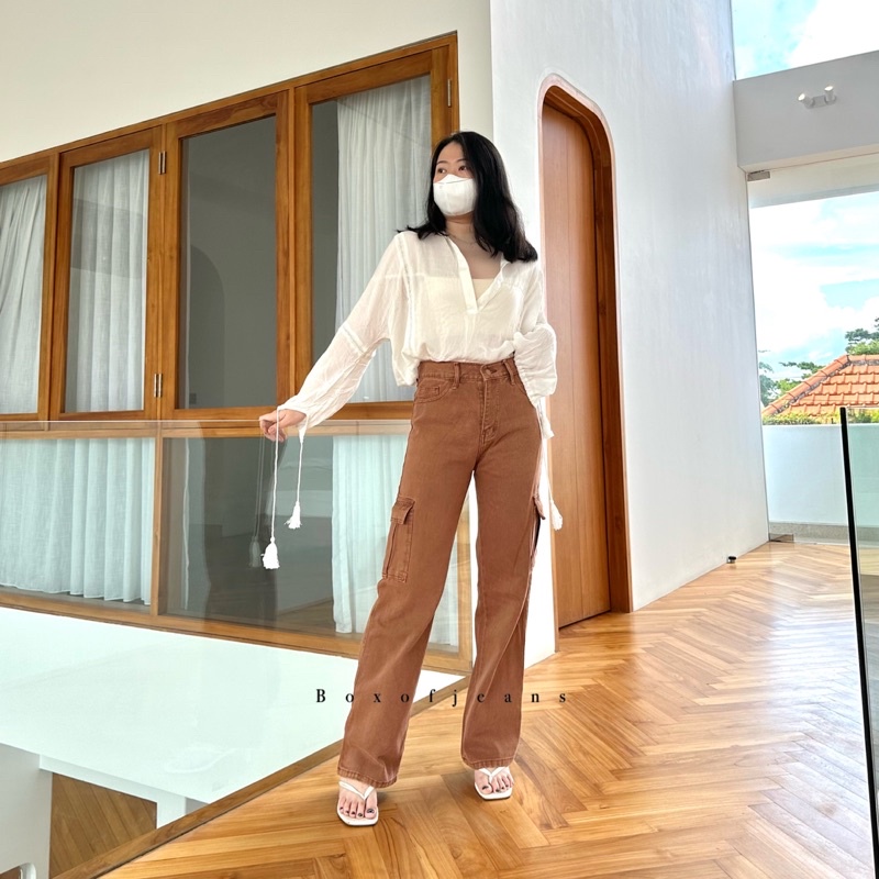 Boxofjeans - Cargo HW Loose Jeans - MOCCA