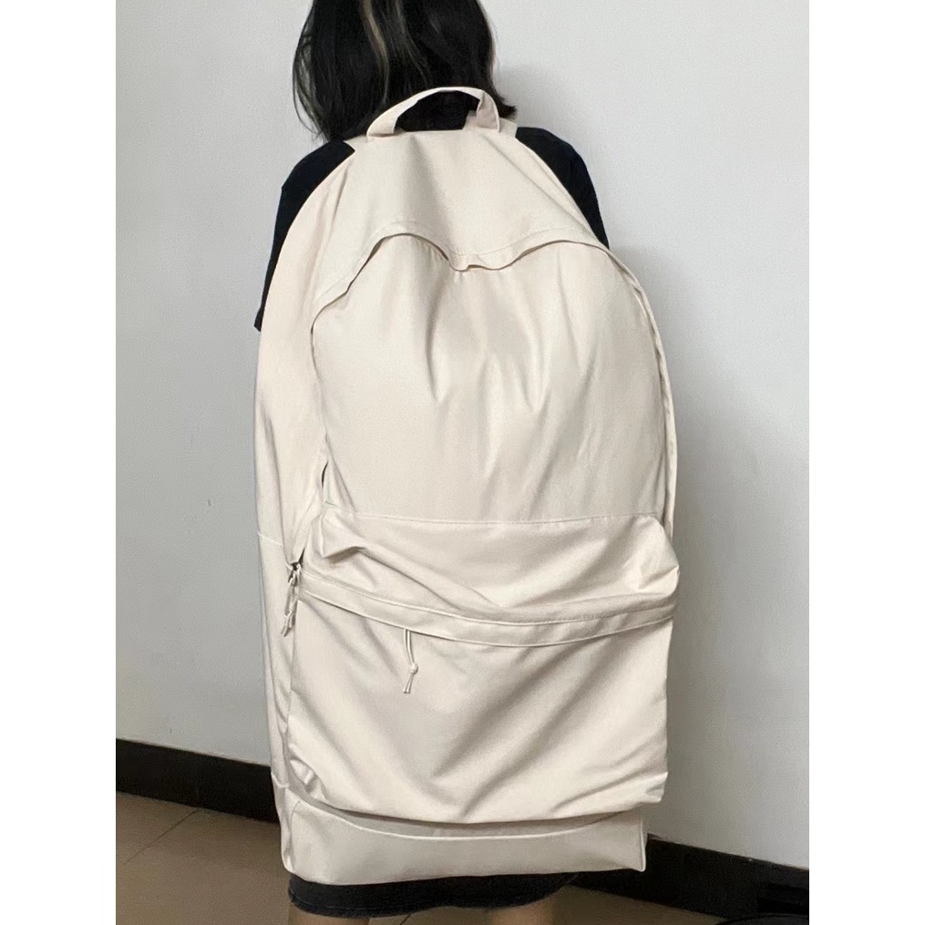 ○Sera Super Besar Ransel Nilon Tahan Air Ransel Kapasitas Besar Douyin Populer Lucu Tas Sekolah Putih
