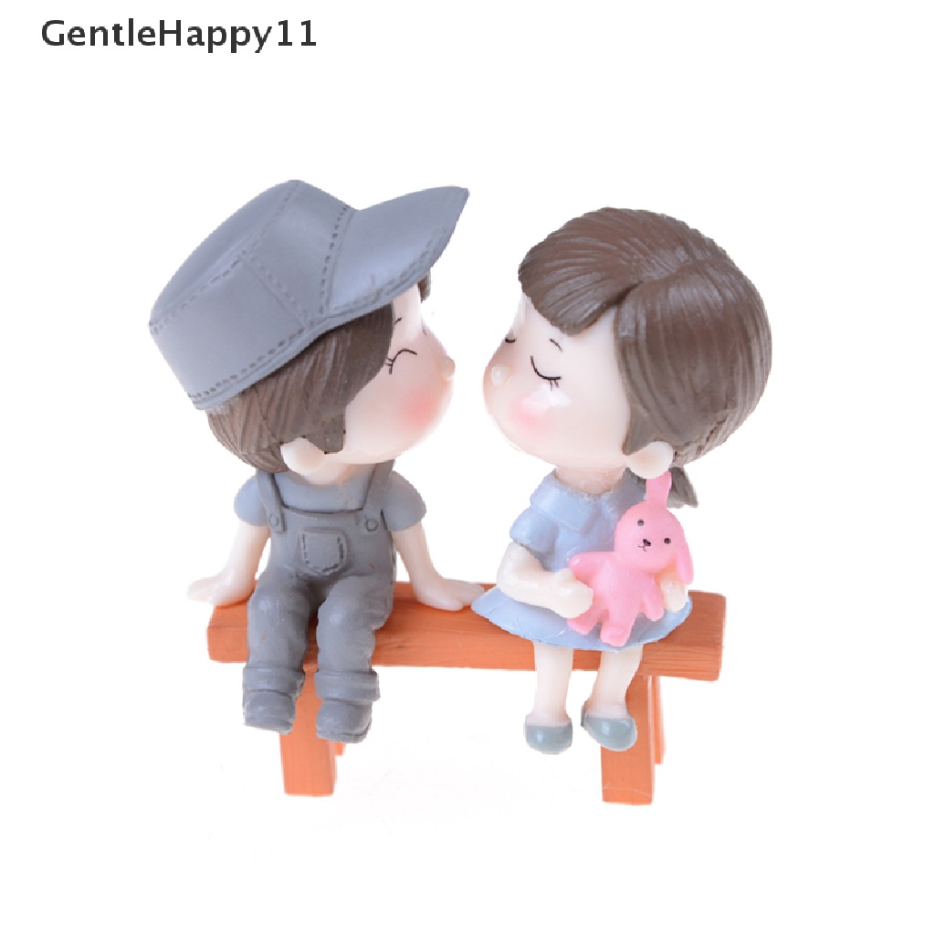 Gentlehappy 3pcs/set Pecinta Miniatur Ornamen Pemandangan Taman Dekorasi Rumah Boneka id