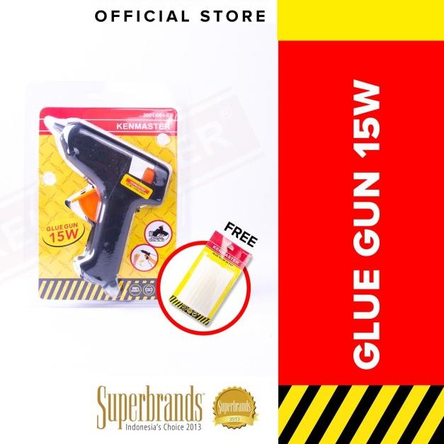 

Kenmaster Glue Gun Lem tembak 15 W + 25 Pcs Lem stick kecil 12pcs