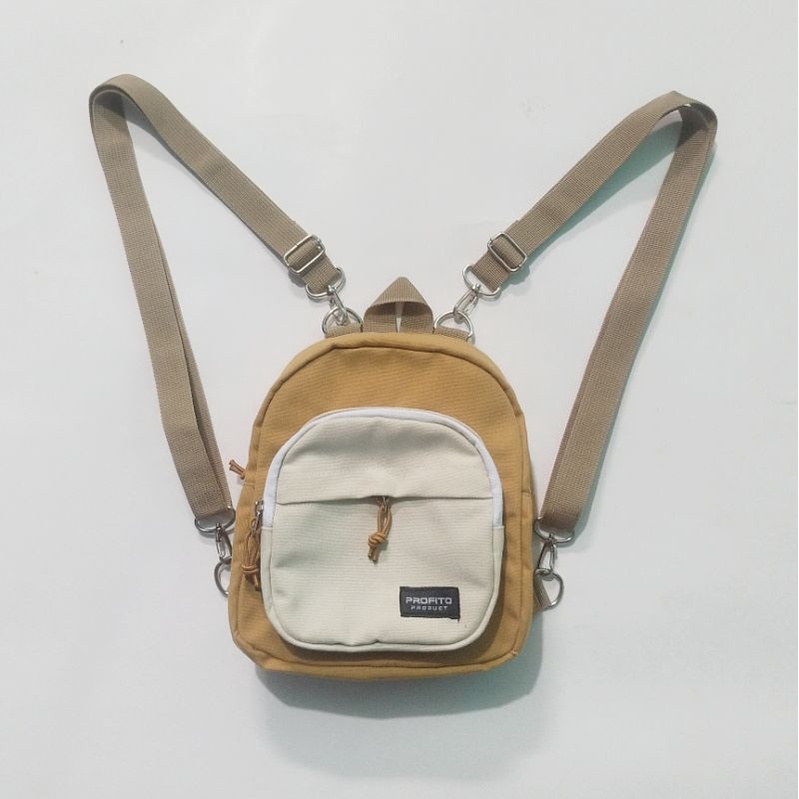 Tas Ransel Mini Multifungsi 3 in 1 Series-Mustard