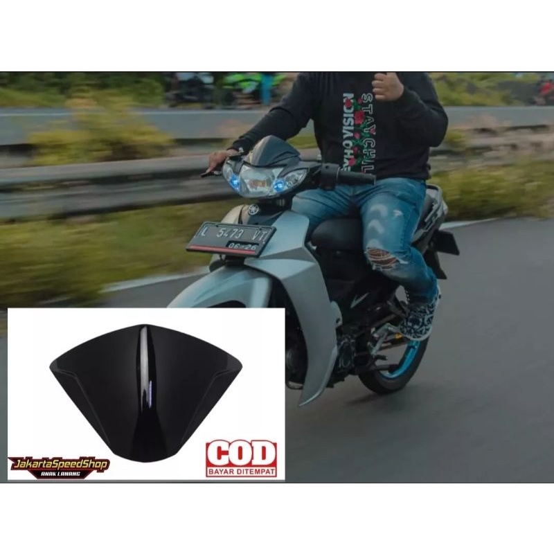 Visor variasi yamaha vega r lama carbon dan hitam bahan tebal plus lem 3m double tape universal