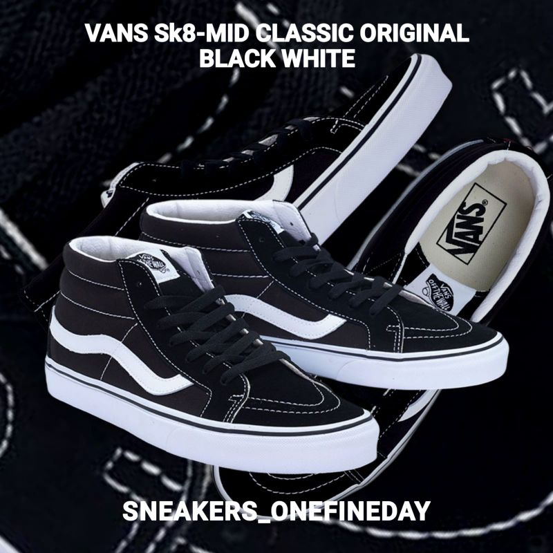 VANS SK 8 MID PRO BLACK WHITE ORIGINAL BNIB