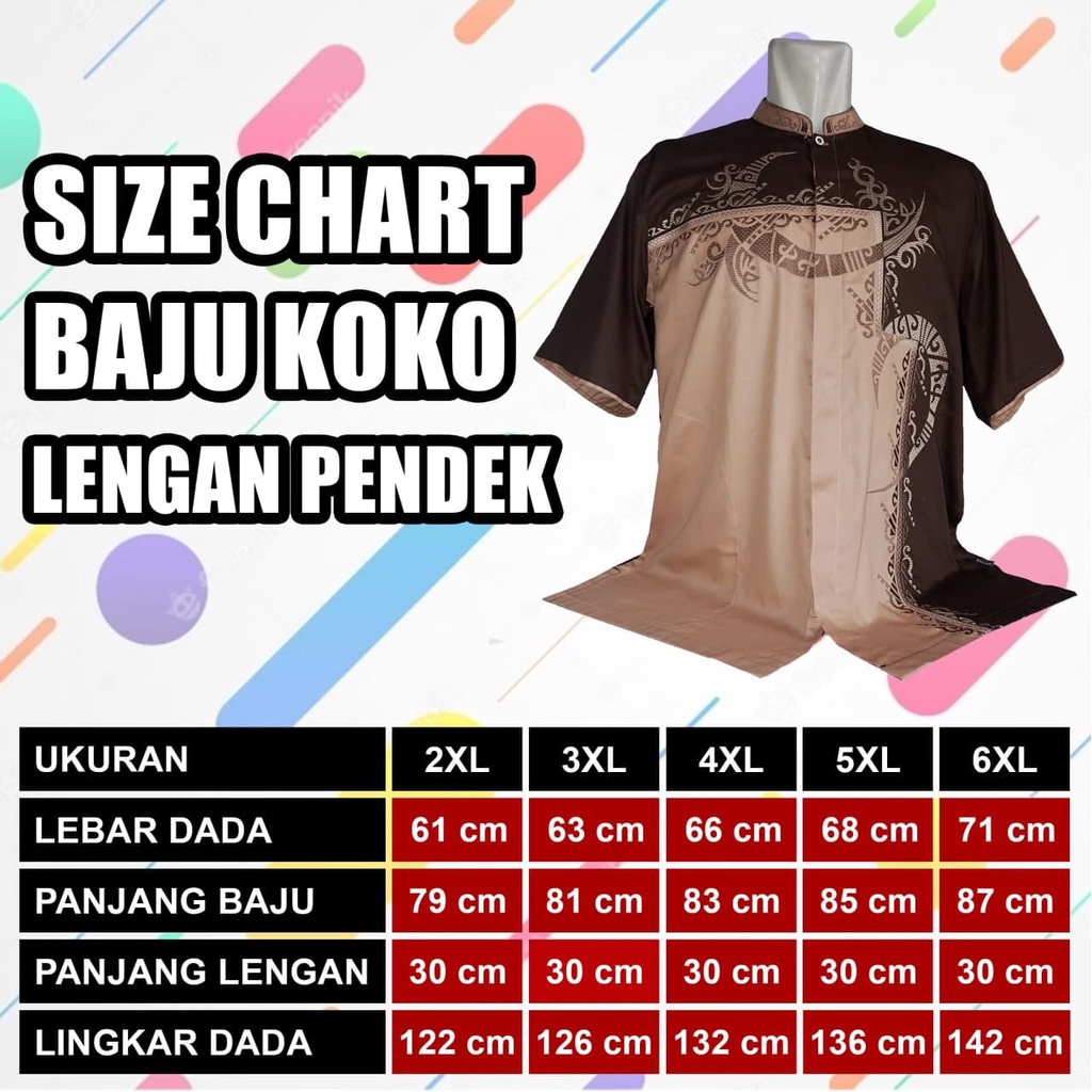 Baju Koko BIG SIZE JUMBO XXL XXXL 4XL XXXXXL - Lengan Pendek Termurah!!! Dafa