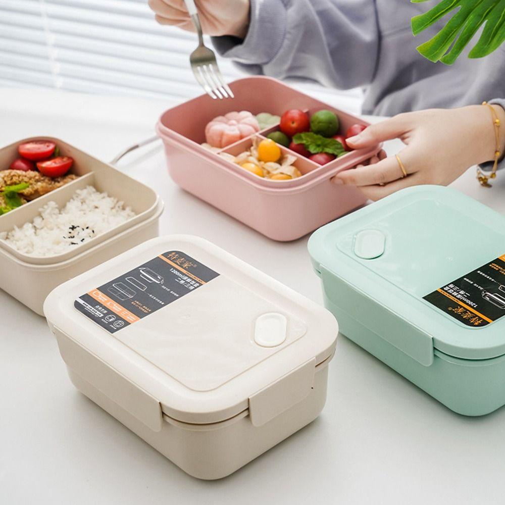 SOLIGHTER Lunch Box Microwavable for Students Office Workers With Spoon Food Containers